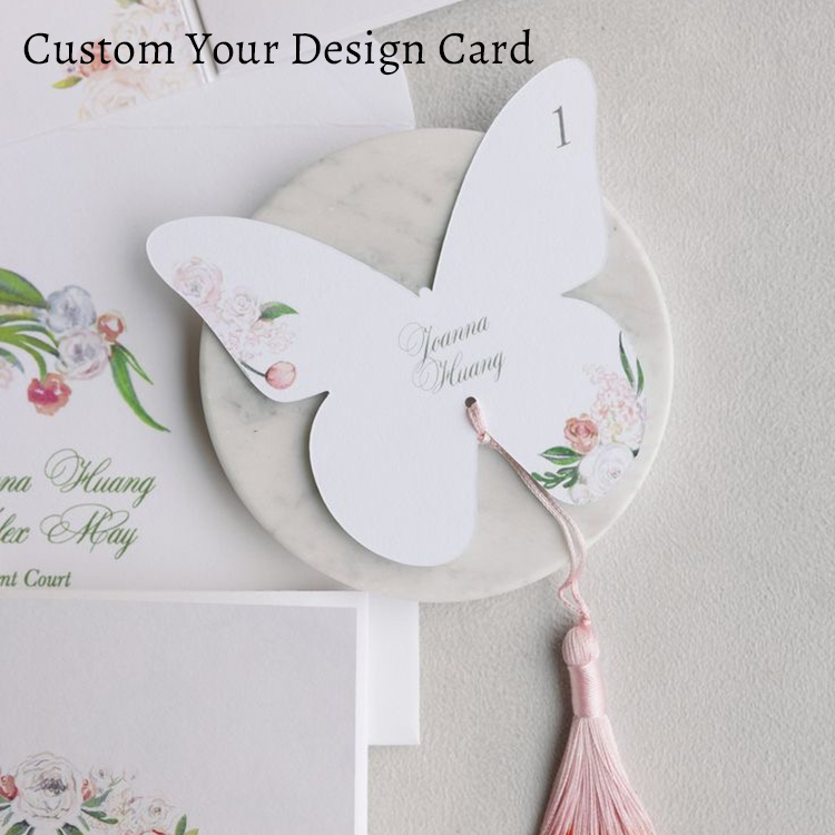 Wedding Supply Business - قائمة فراشة أنيقة مخصصة دعوة زفاف