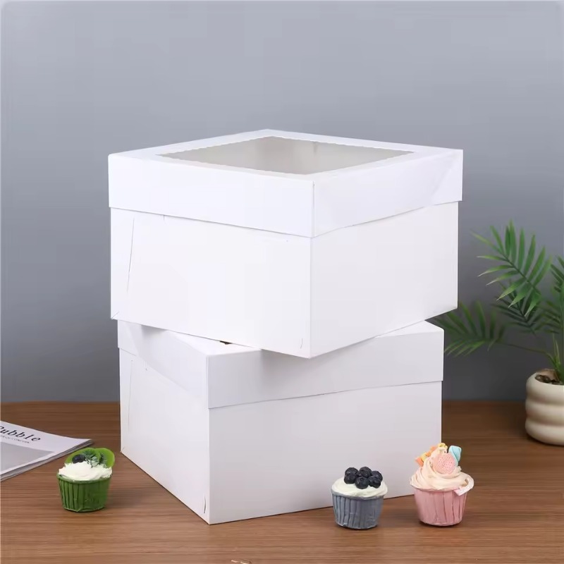 Wedding Decoration Supply - صناديق كيك بيضاء للاستخدام مرة واحدة