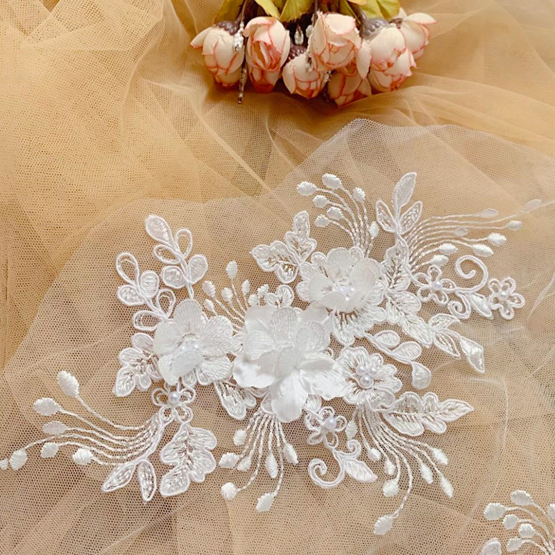 Wedding Supply Online - خط حدود دانتيل اللؤلؤ ، زهرة