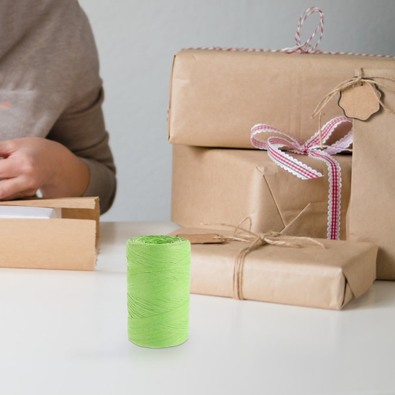 شريط ورق رافيا ملون مسطح لتغلي - مراجعة Papercraft Supply Ribbon وسعره