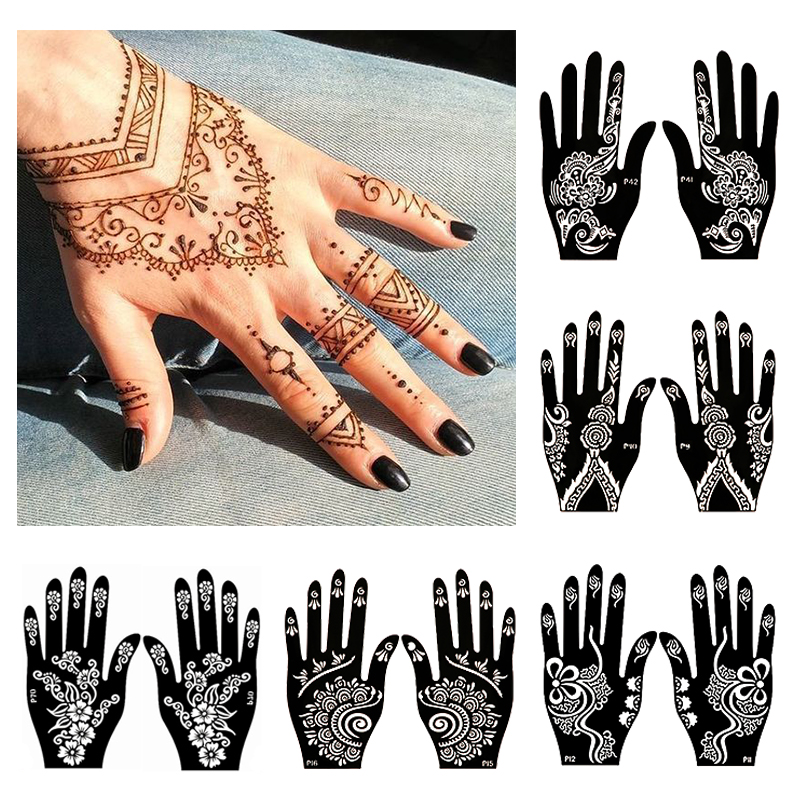 2 قطعة الحناء الوشم الإستنسل ق - مراجعة Indian Wedding Supply وسعره