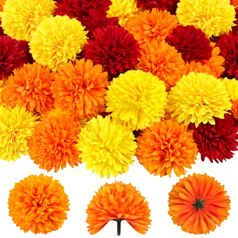 رؤوس زهرة القطيفة الاصطناعية ل - مراجعة Indian Wedding Decor Supply وسعره