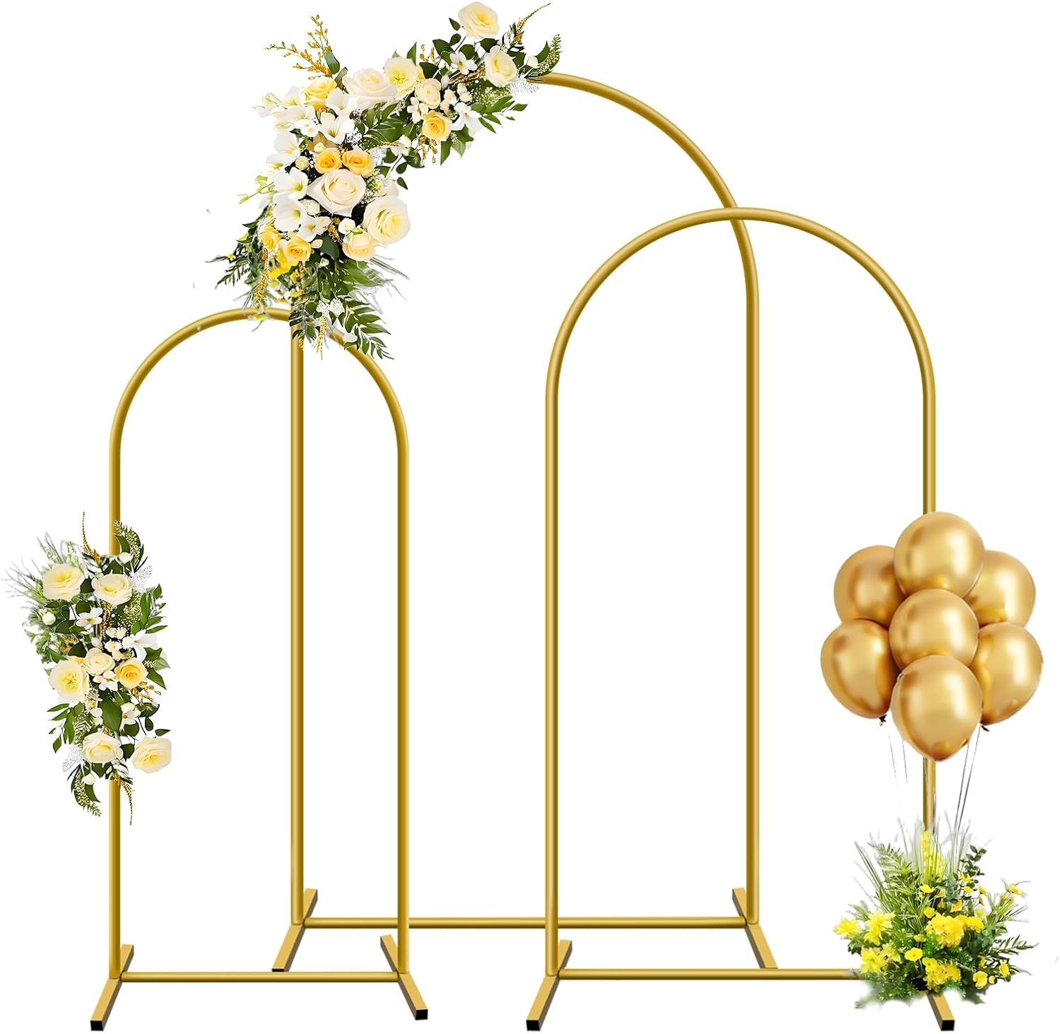 1 قطعة قوس معدني ذهبي خلفية حا - مراجعة Wedding Balloon Arch وسعره