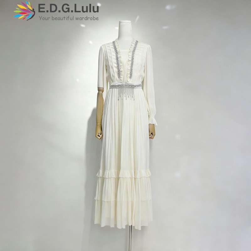 EDGLuLu فستان طويل أنيق من الش - مراجعة Wedding Lulu وسعره